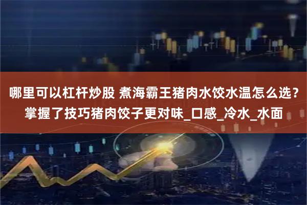 哪里可以杠杆炒股 煮海霸王猪肉水饺水温怎么选？掌握了技巧猪肉饺子更对味_口感_冷水_水面